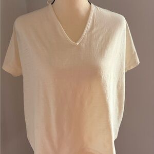 Boden V-Neck Short Sleeve Top - Cream